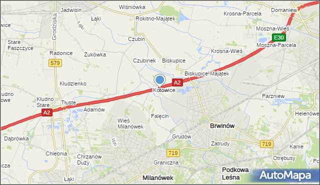 mapa Kotowice Nowe, Kotowice Nowe na mapie Targeo